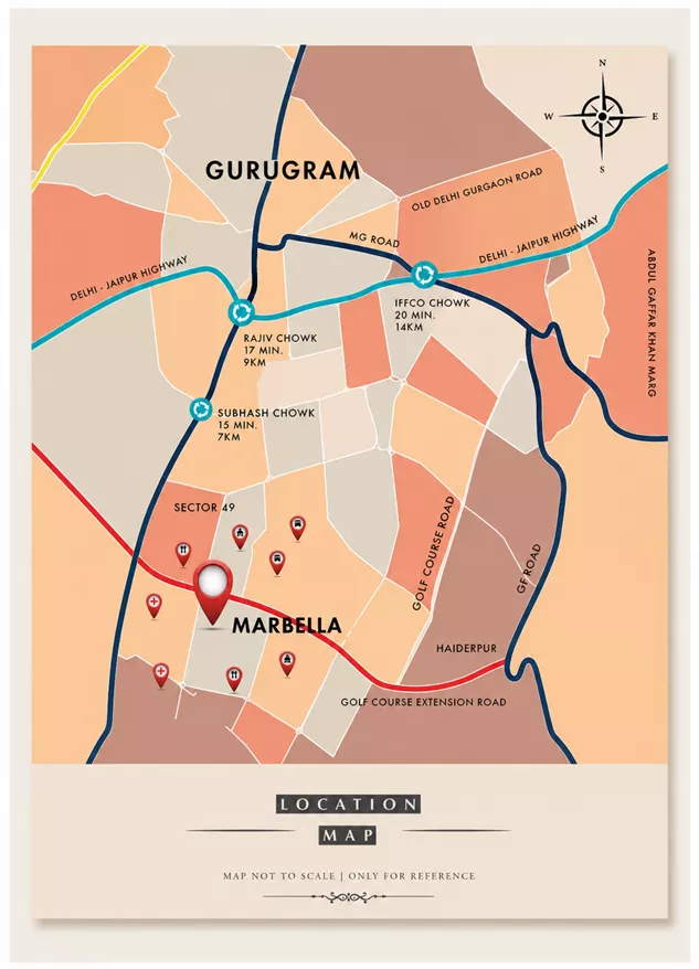 Emaar Marbella Terraces Floors Sector 66 Gurgaon location map